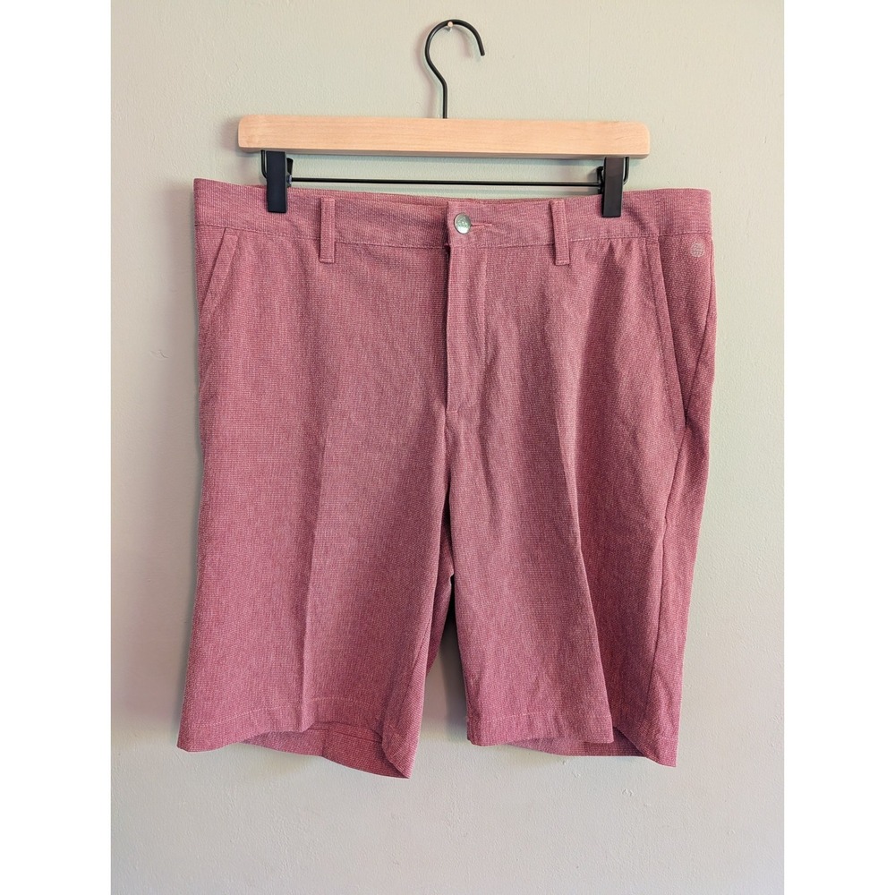 Adidas Crosshatch Golf Shorts Men's 33 Collegiate Burgundy Lightweight Stretch